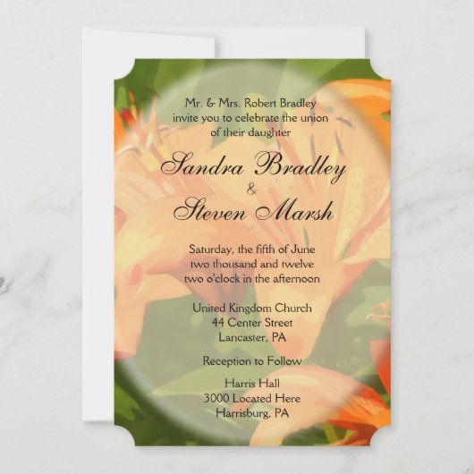 Tiger Lilies Invitations de mariage (Devant)
