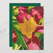 Tiger Lily Floral Bedankkaart (Voorkant / Achterkant)