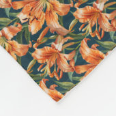 Tiger Lily Floral Fleece Deken (Hoek)