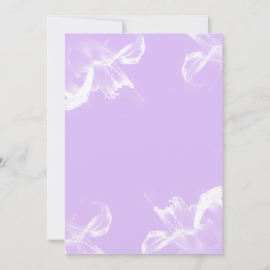 Tiger Lily Floral Invitation Mariage (Dos)