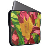 Tiger Lily Floral Laptop Sleeve (Voorkant Rechts)