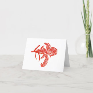 Tiger Lily Japanese Style Block Print Kaart