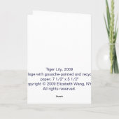 Tiger Lily Kaart (Achterkant)