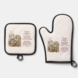 Tiger-Lily kan praten met Wonderland. Ovenwant & Pannenlap Set