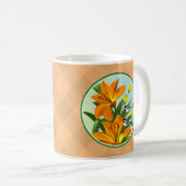 Tiger Lily Noir Capped Chickadee Oiseaux Mugs (Devant droit)