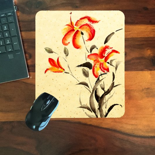 Tiger Lily - rood Muismat