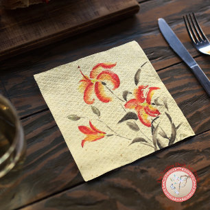 Tiger Lily - rood Servet