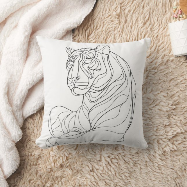 Tiger Line Art Kussen (Deken)