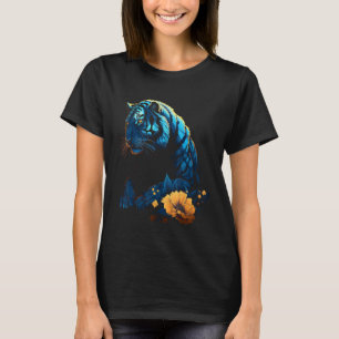 Tiger Lover Kunstwerk Bloem Dier Motief Tijger 4 T-shirt