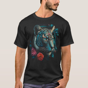 Tiger Lover Kunstwerk Bloem Dier Motief Tijger 7 T-shirt