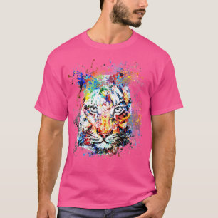 Tiger Magic Waterverf Tekening T-shirt