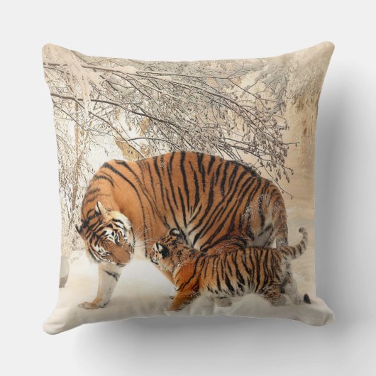 Tiger mama en baby kussen (Achterkant)