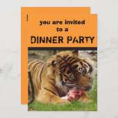 Tiger Mangeant Ses Invitations À Son Dîner De Vian (Devant / Derrière)
