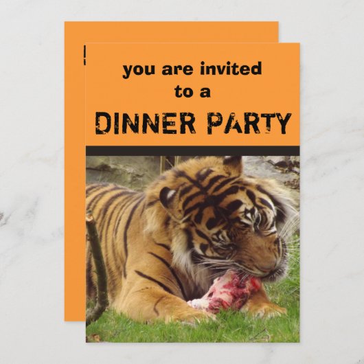 Tiger Mangeant Ses Invitations À Son Dîner De Vian (Devant / Derrière)