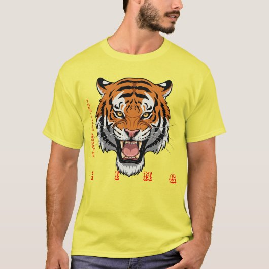 Tiger Mannen basic T-shirt (Voorkant)