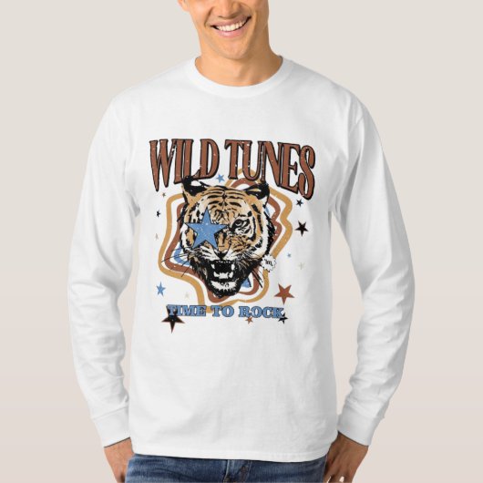 Tiger Mannen basic T-shirt met lange mouwen (Voorkant)