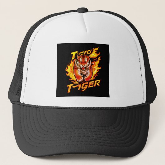 Tiger Mannen-Trucker Hat Trucker Pet (Voorkant)