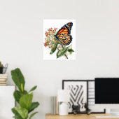 Tiger Milkweed Butterfly Art Print Poster (Thuiskantoor)
