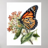 Tiger Milkweed Butterfly Art Print Poster (Voorkant)