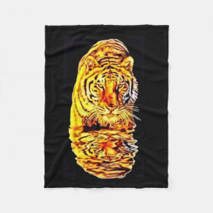 Tiger Mirror Art Nouveau Fleece Blanket Deken