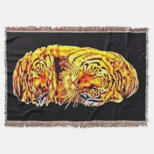 Tiger Mirror Art Nouveau Throw Blanket Deken