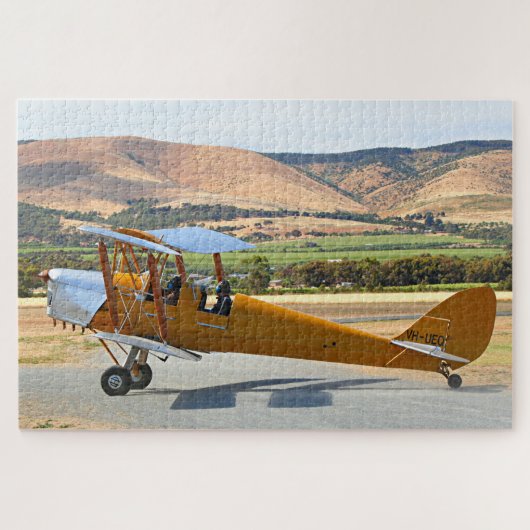 Tiger Moth-vliegtuig voor start Legpuzzel (Horizontaal)