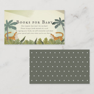 Tiger Oerwoud Safari Baby shower Book Request Informatiekaartje