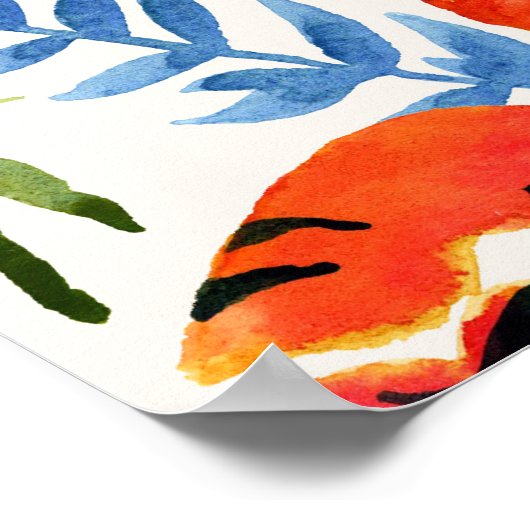 Tiger Oerwoud Waterverf Poster (Hoek)