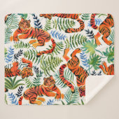  Tiger Oerwoud Waterverf Sherpa Deken (Voorkant (horizontaal))