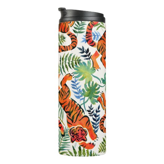 Tiger Oerwoud Waterverf Thermosbeker (Geroteerd rechts)