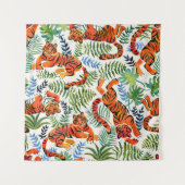  Tiger Oerwoud Waterverf Wandkleed (Voorkant)