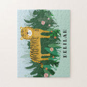 Tiger Oerwoud Wild Design Jigzaag Cute Legpuzzel (Verticaal)
