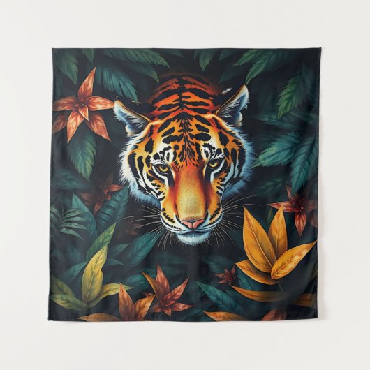 “Tiger of Mine” – Colourful Tiger Portrait Wandkleed (Voorkant)