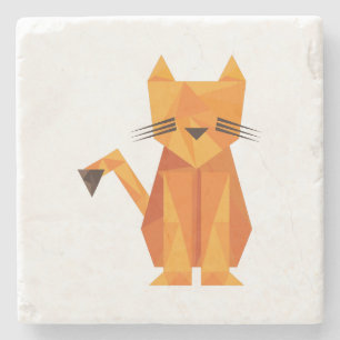 Tiger Oragami Stenen Onderzetter