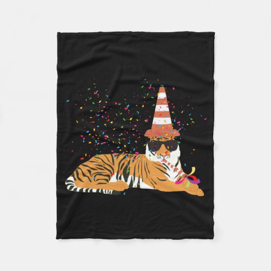 Tiger Partying Animals Having A Party  Fleece Deken (Voorkant)