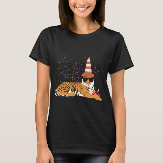Tiger Partying Animals Having A Party  T-shirt (Voorkant)