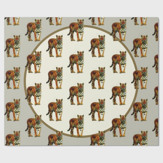 Tiger Pattern  Elegant Cadeaupapier (Vlak)