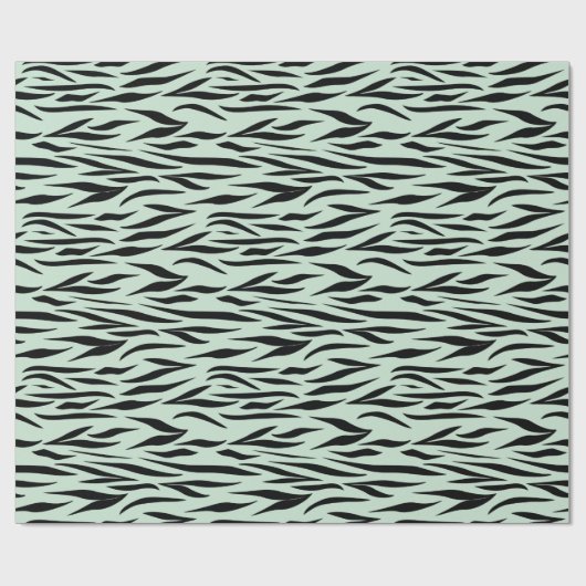 Tiger Pattern Jubileum Menthol Green Naadloos Cadeaupapier (Vlak)