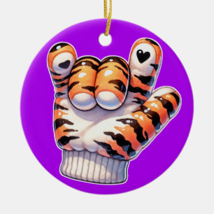Tiger Paw ASL I LOVE YOU - SEE BACK! Keramisch Ornament
