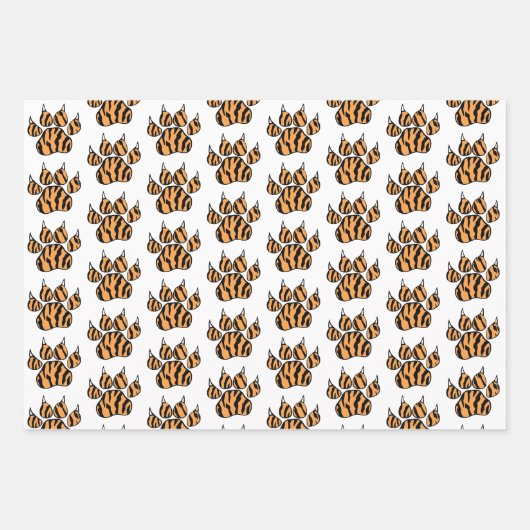 Tiger Paw Print Aangepast Inpakpapier Vel (Voorkant 2)