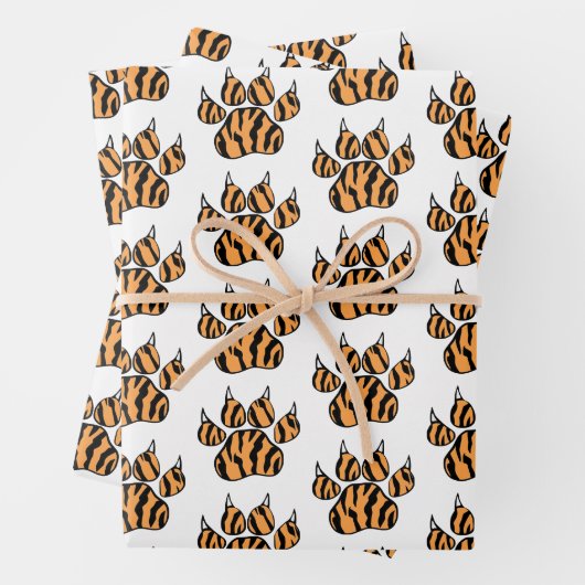 Tiger Paw Print Aangepast Inpakpapier Vel (In situ)