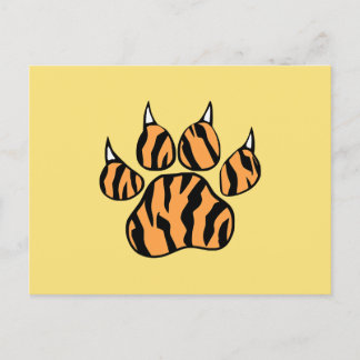 Tiger Paw Print Briefkaart