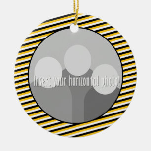 Tiger Paw Print Foto Lijst met stripes Keramisch Ornament