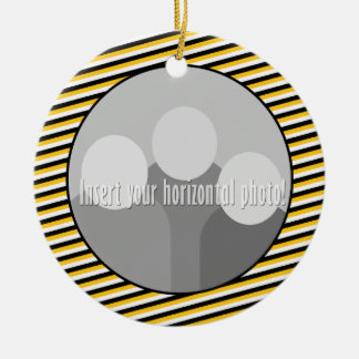 Tiger Paw Print Foto Lijst met stripes Keramisch Ornament