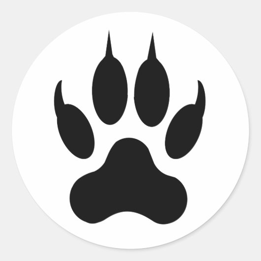 Tiger Paw Print Ronde Sticker (Voorkant)