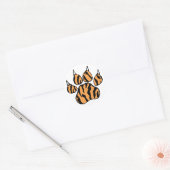 Tiger Paw Print Ronde Sticker (Envelop)