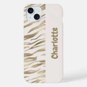 Tiger personnalisé coque iphone or