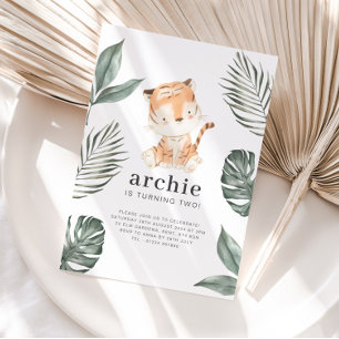 Tiger Photo Birthday Invitation Kaart