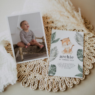 Tiger Photo Birthday Invitation Kaart