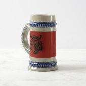 Tiger Pop Art Red Black Bierpul (Voorkant links)